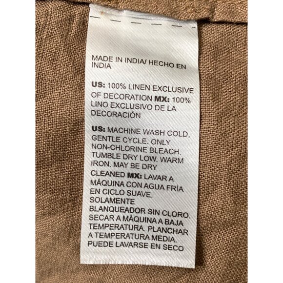 Chico's Linen Tunic Blouse Ruffle Trim Long Sleeves Size 14 XL Brown RP10240 - Picture 4 of 6